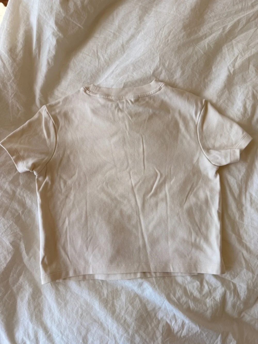 Cuts Clothing Cropped Tee in Soft Cream - Picture 2 of 6